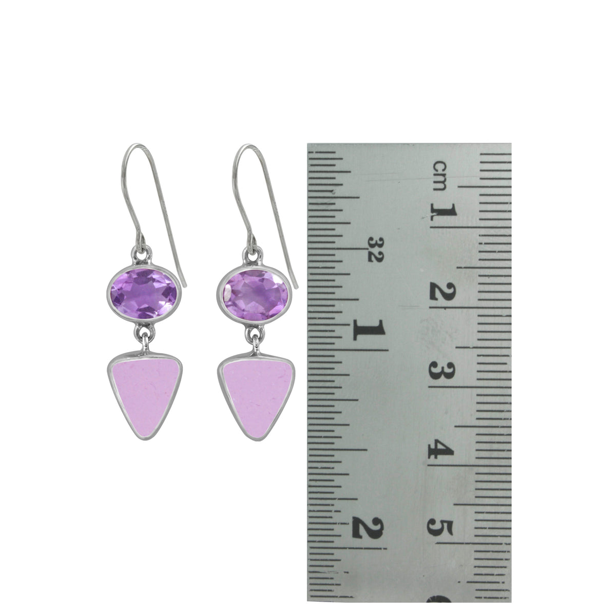 Amazing Amethyst and Lavender Sea  Glass Earrings