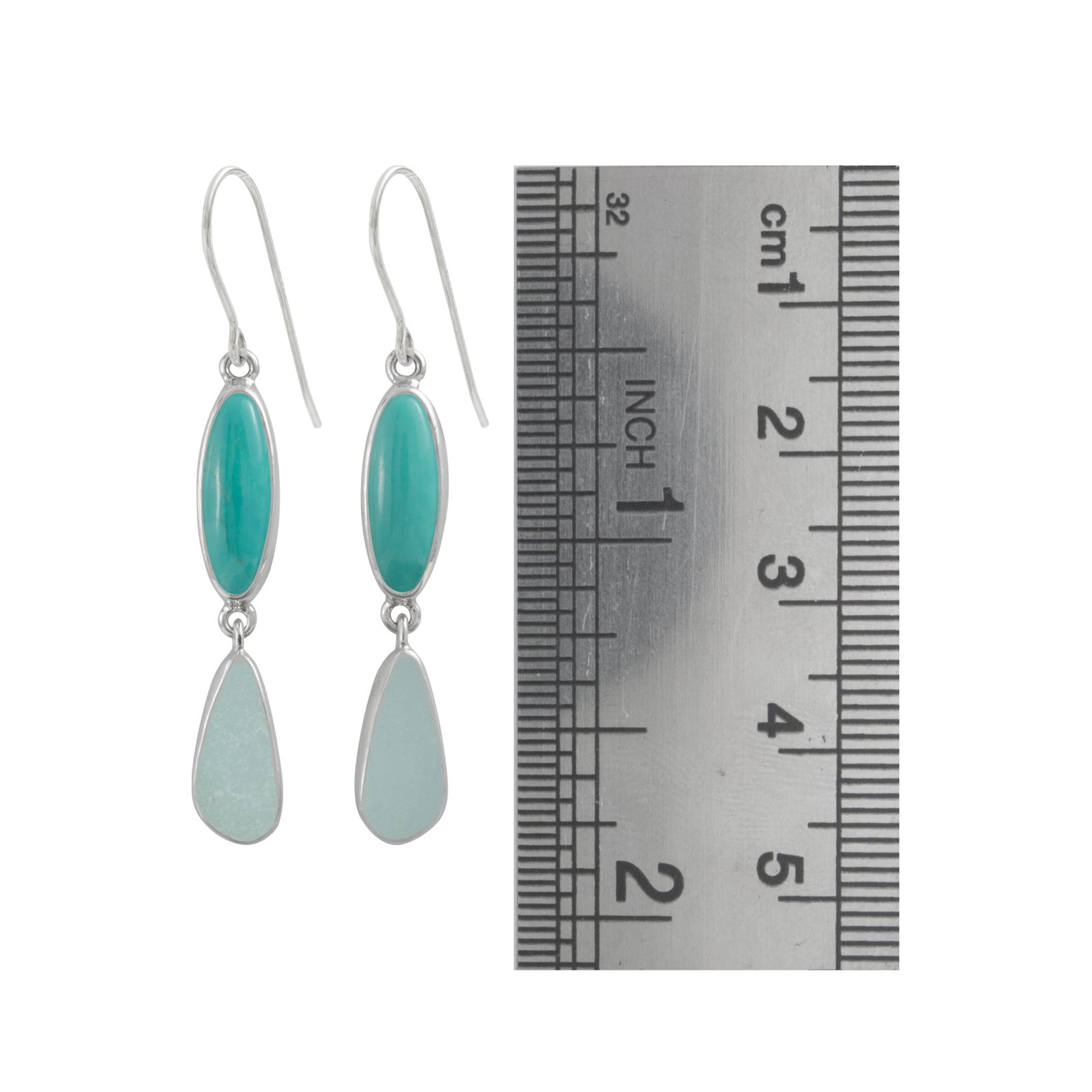Turqouise & Aqua Sea Glass Earring
