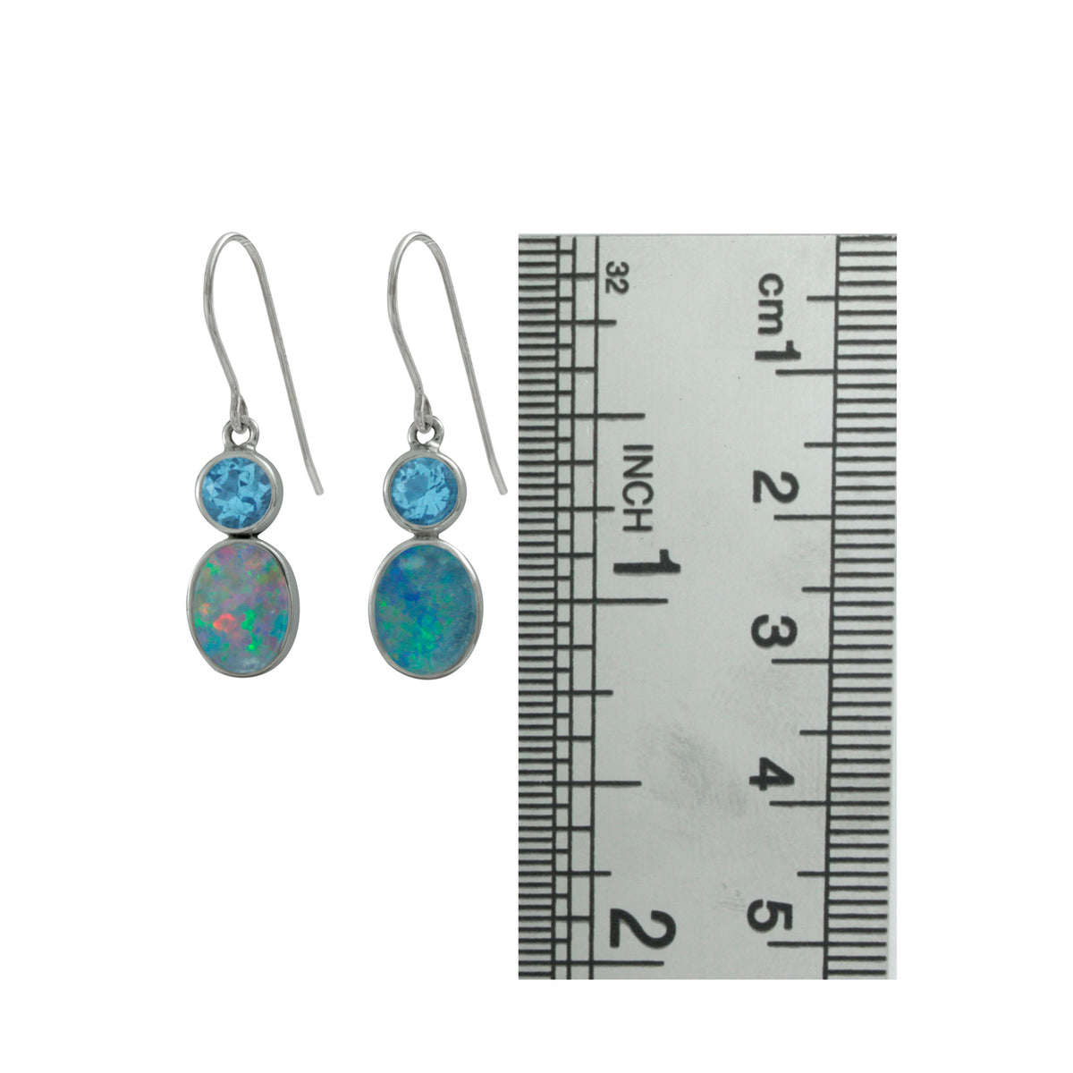 Gorgeous Opal and Blue Topaz Earring