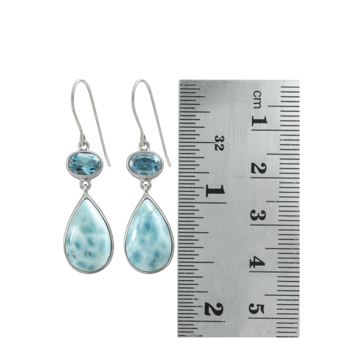 Caribbean Summer - Larimar and Blue Topaz Earrings