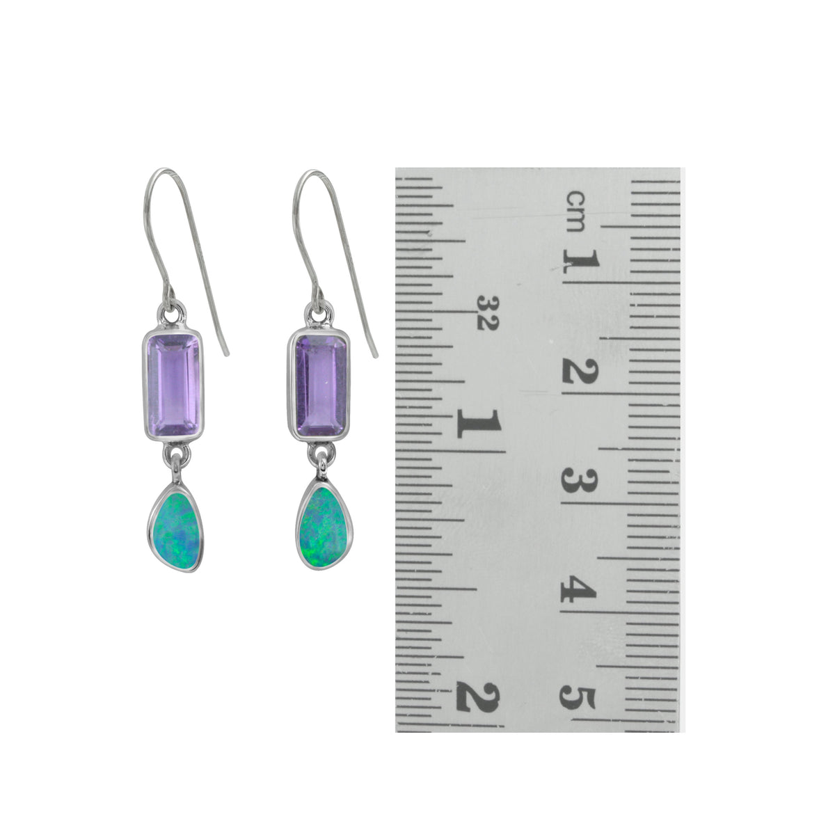 Gorgous Amethyst &amp; Opal Earring