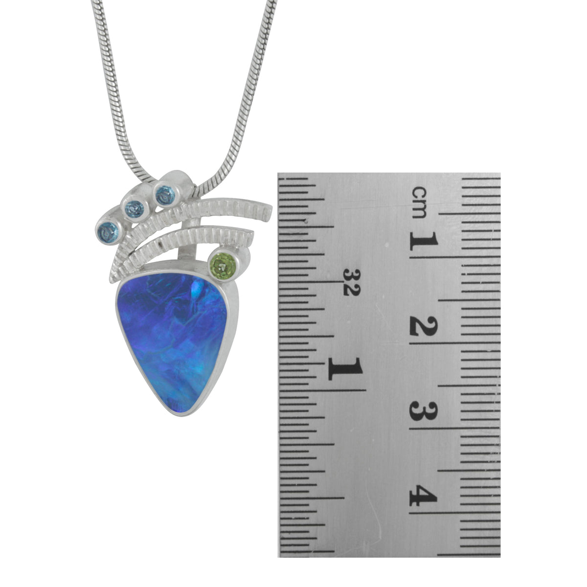 Transform your Style with This Exquisite Australian Opal Blue Topaz and Sterling Silver Pendant