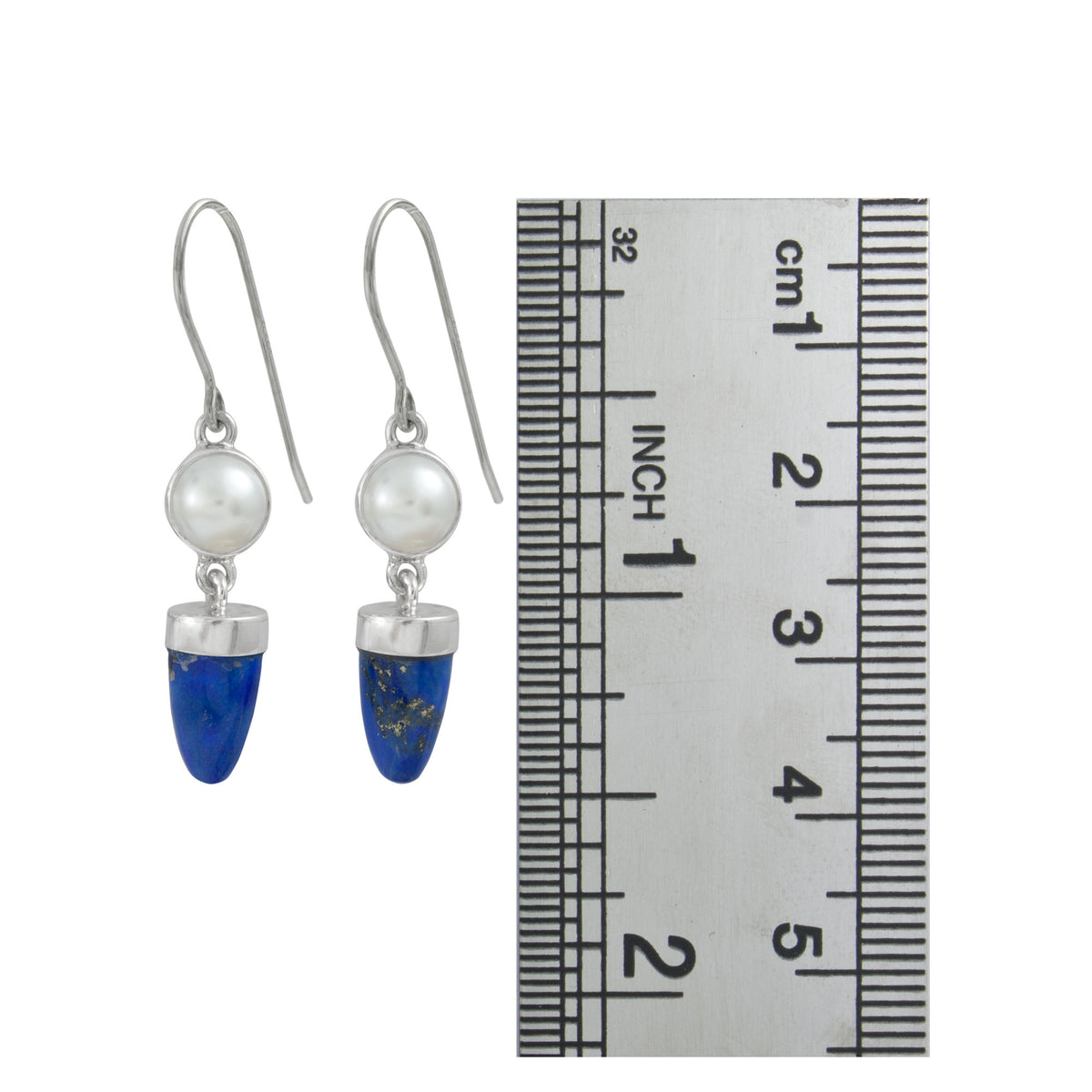 Stunning Simplicity Pearl and Lapis Earring