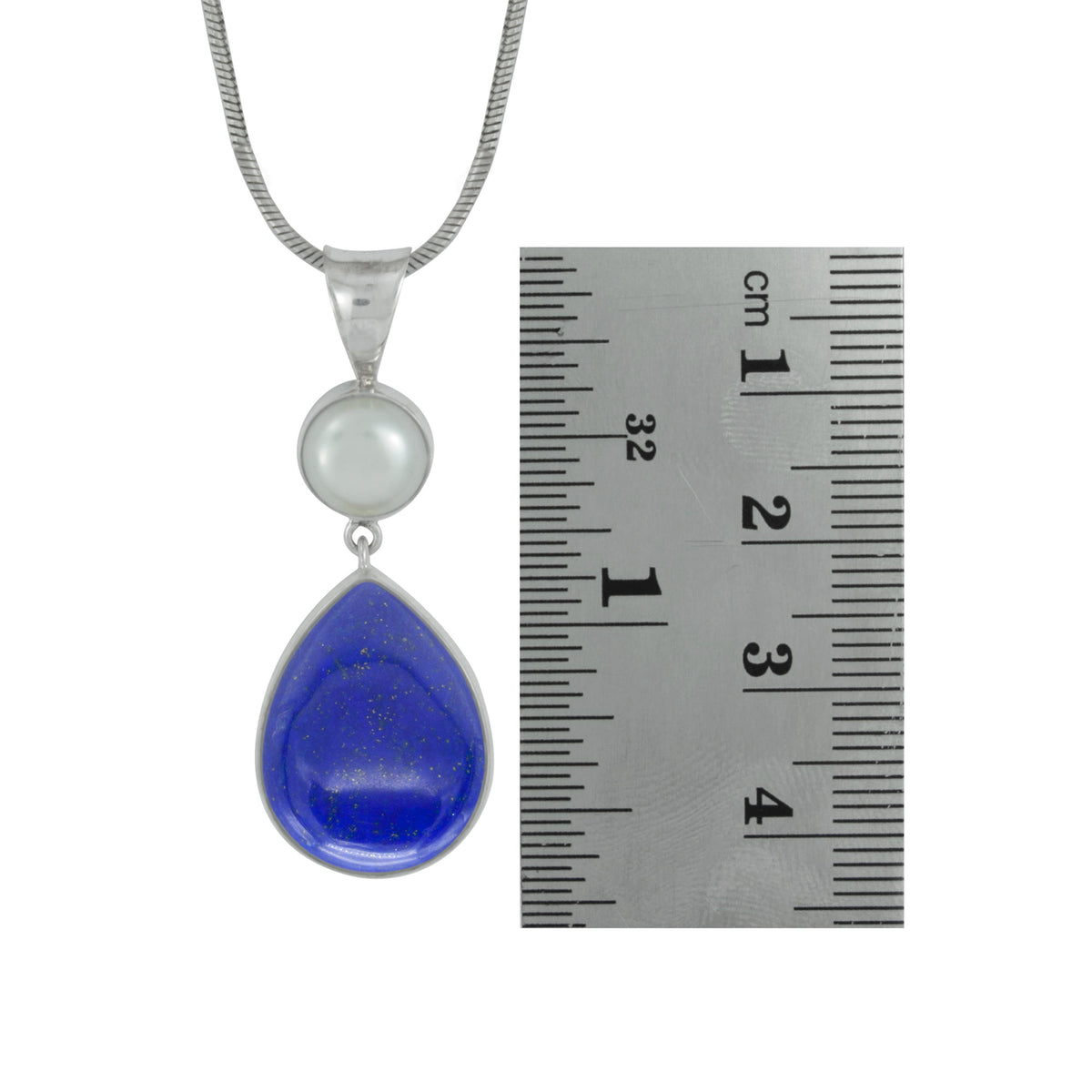 Gorgeous Pearl Lapis Pendant