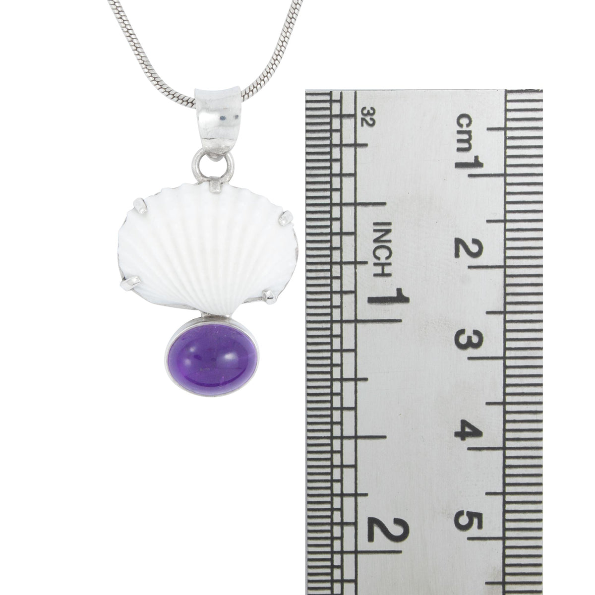 Sea Shell &amp; Ameythyst Pendant