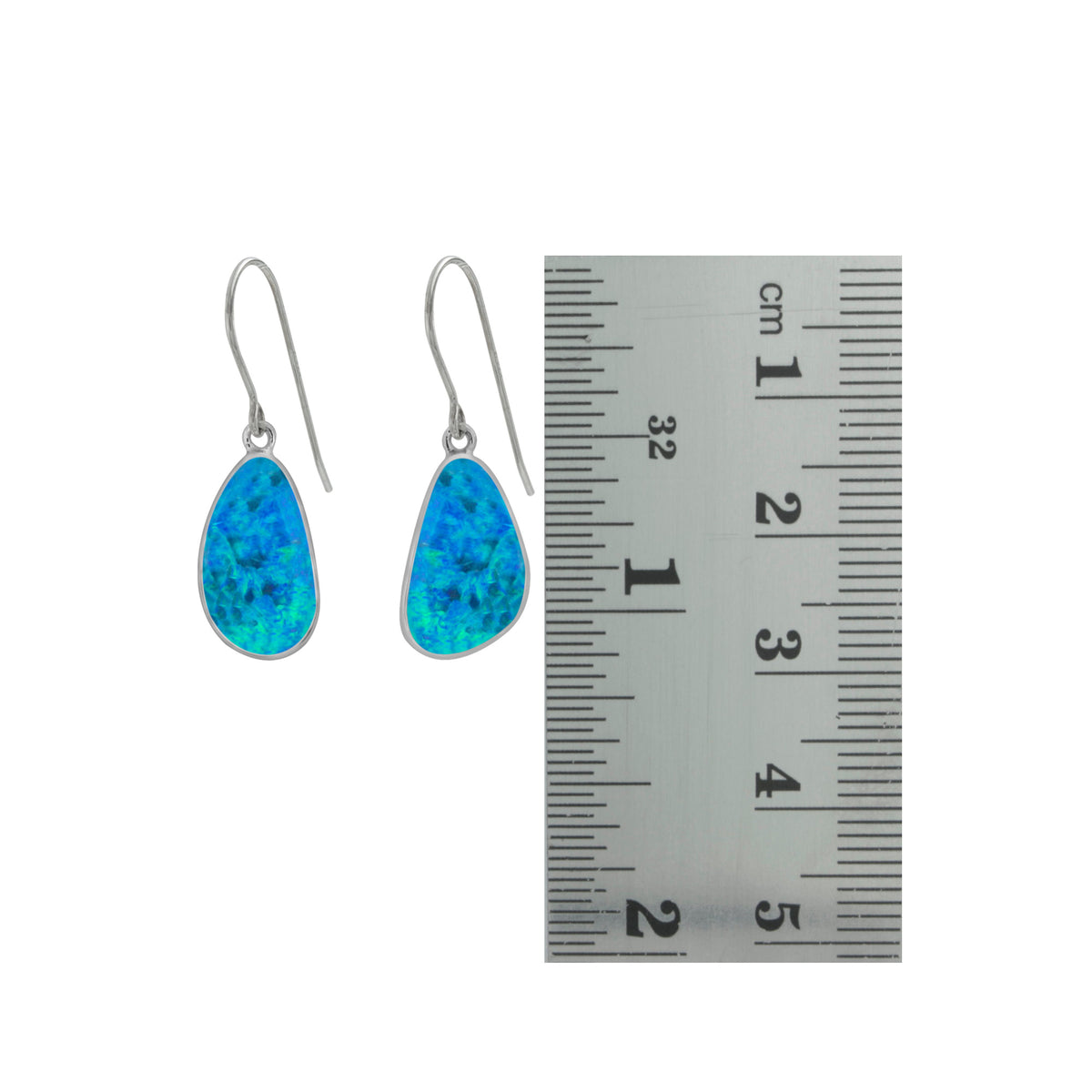 Silver Earring With Free Form Opal