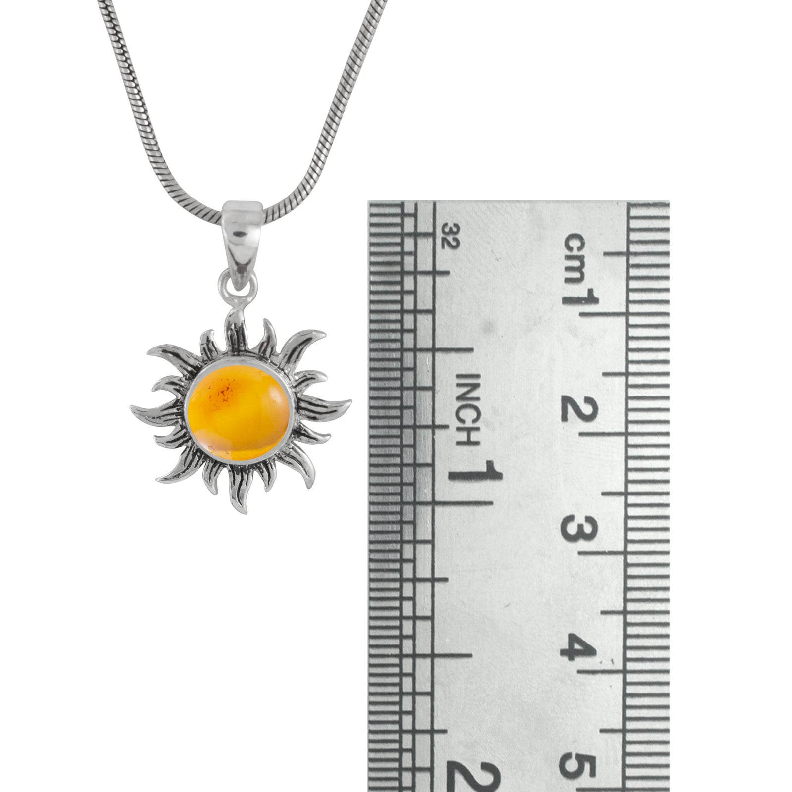 Golden Amber Sun Pendant