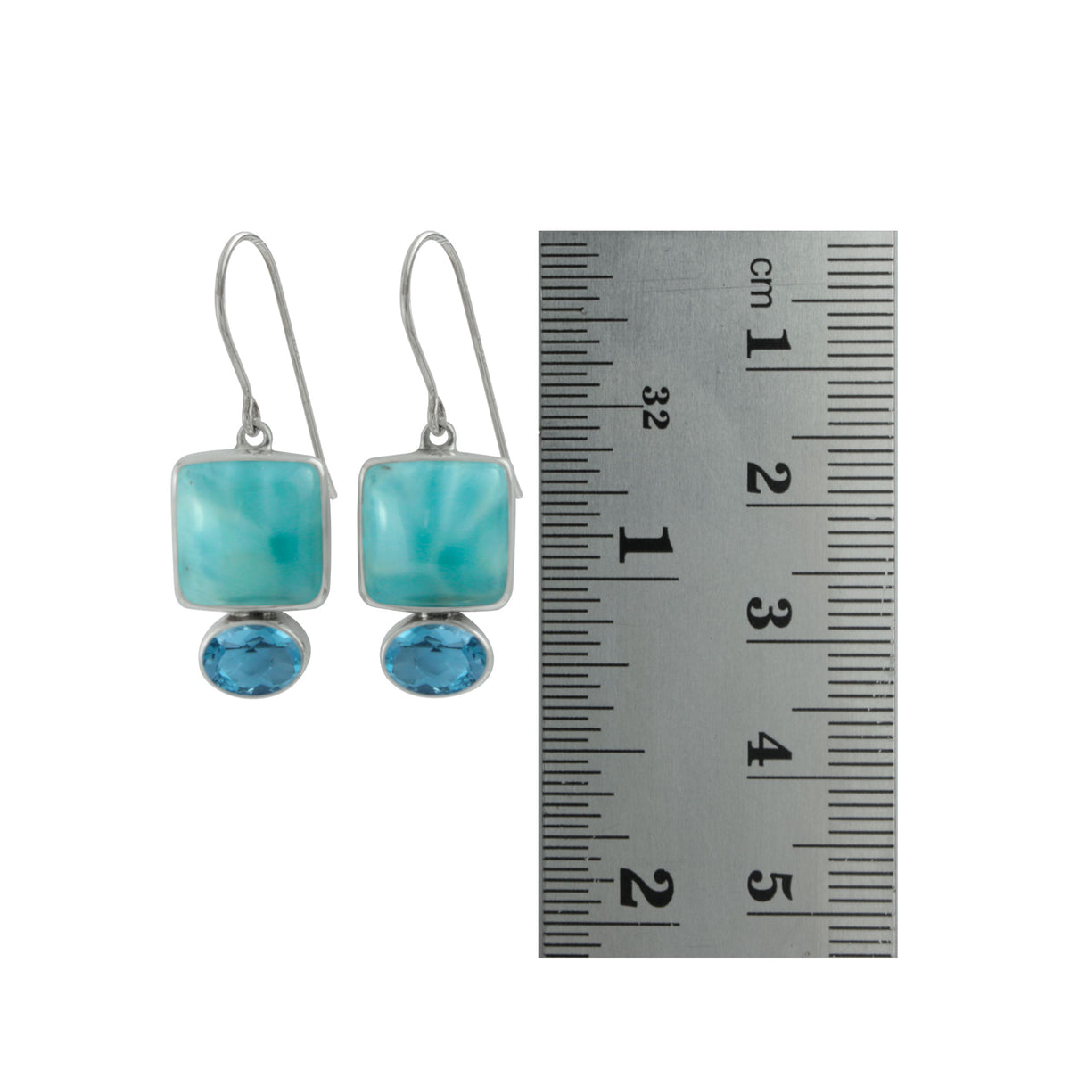 Luscious Larimar and Blue Topaz Earring