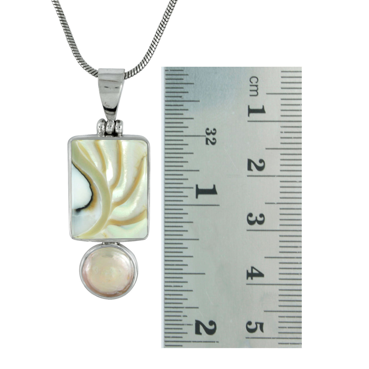 Nautilus Shell and Pearl pendant