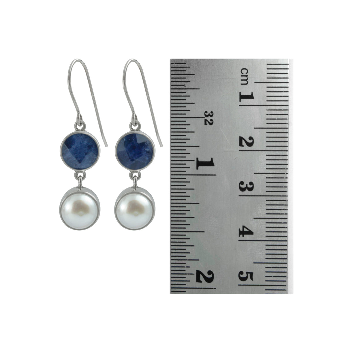 Everyday Elegance - Sodolite and Pearl drop Earring!