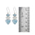Sterling Silver Earring With Blue Topaz, Rainbowmoon Stone And Larimar Tri Angle