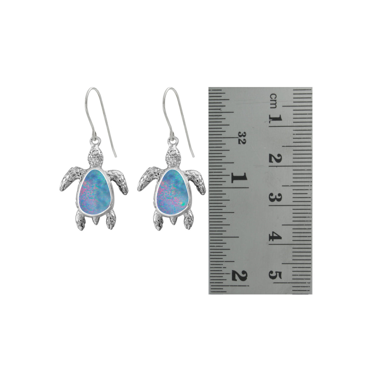 Shimmering Opal Sea Turtle Earrings