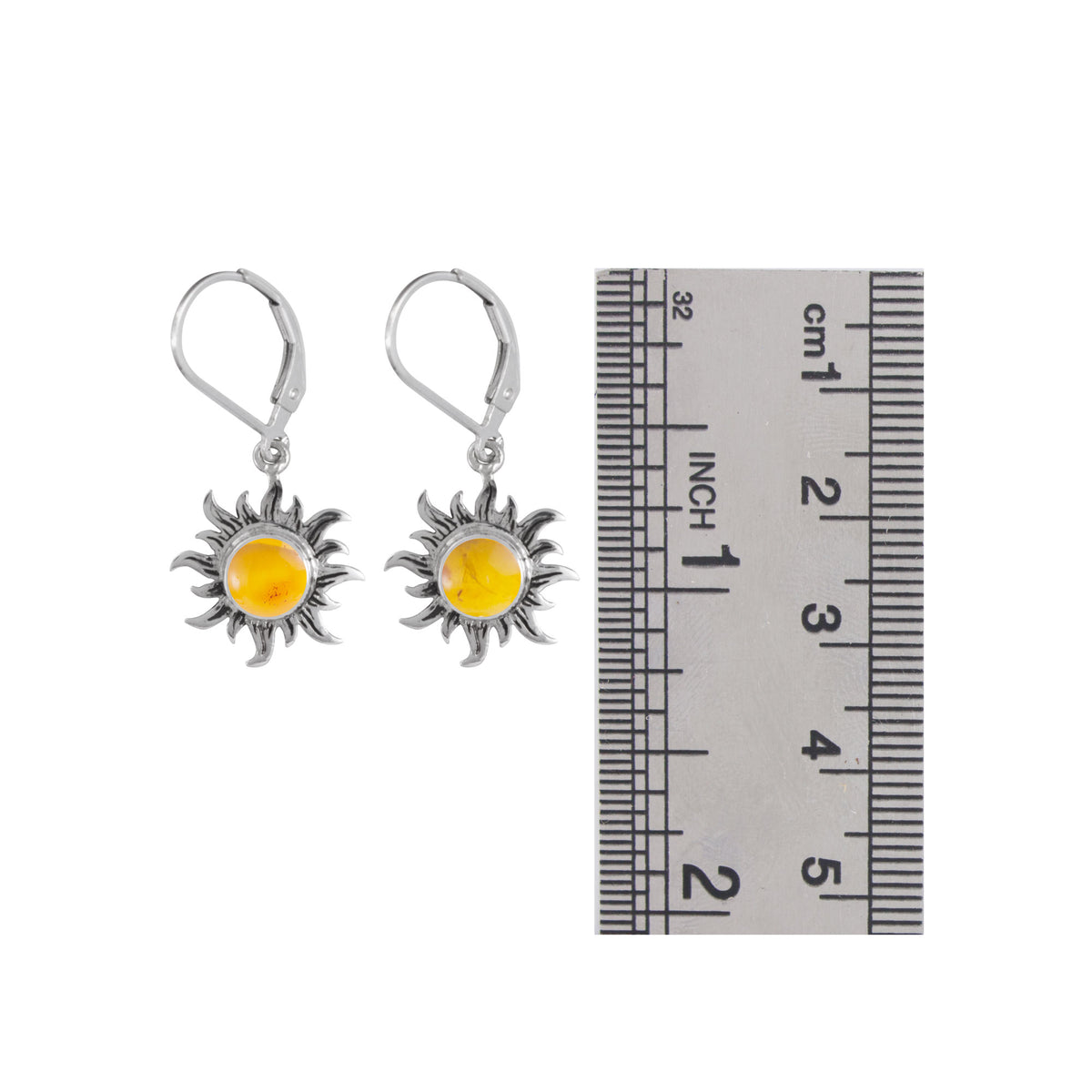Amber Sun Drop Earring