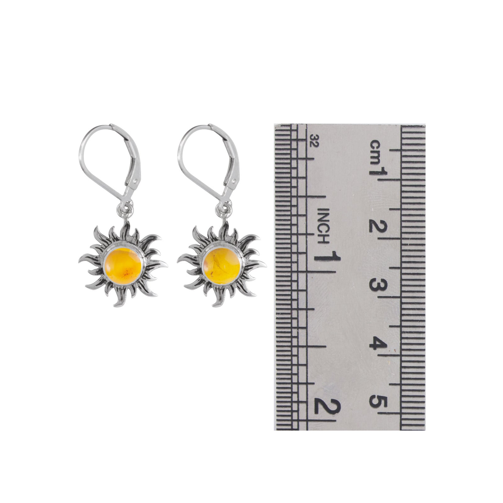 Amber Sun Drop Earring