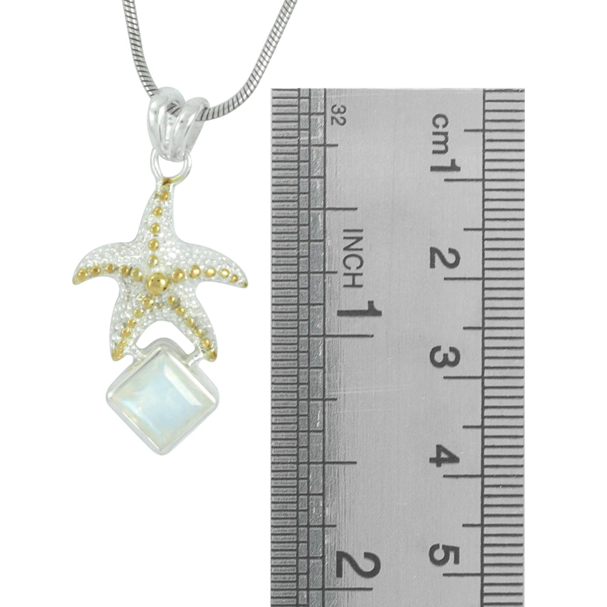 Starfish &amp; Rainbow Moonstone Pendant