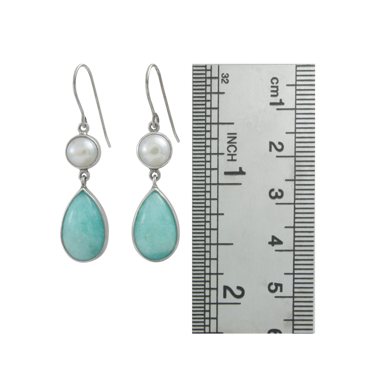 Simple &amp; Elegant Amazonite Pearl Earrings