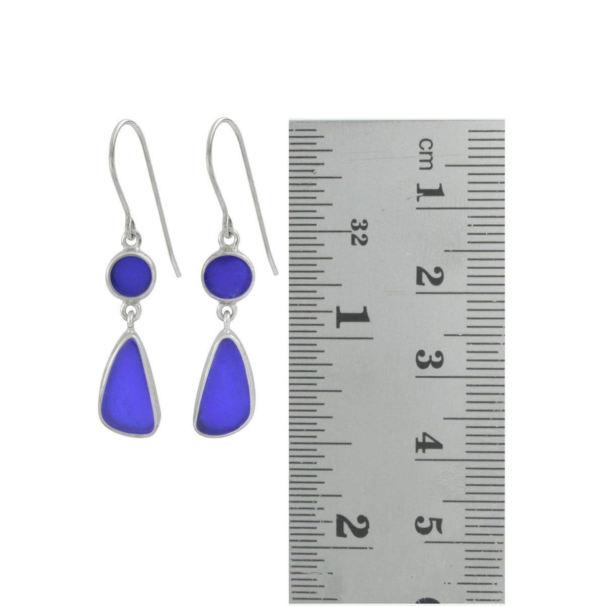 Sensational Sea Glass Elegance Simple Cobalt blue Sea glass earring