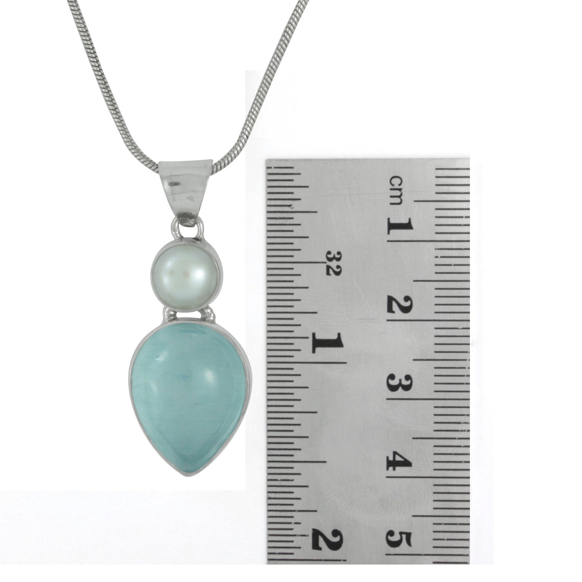 Gorgeous Caribbean  blue Pendant with Selinite and Pearl