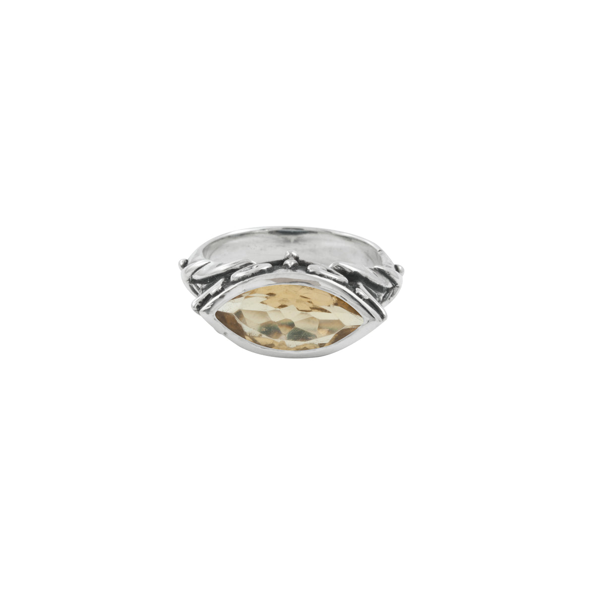 Corinthian Ring With Marquise Stone