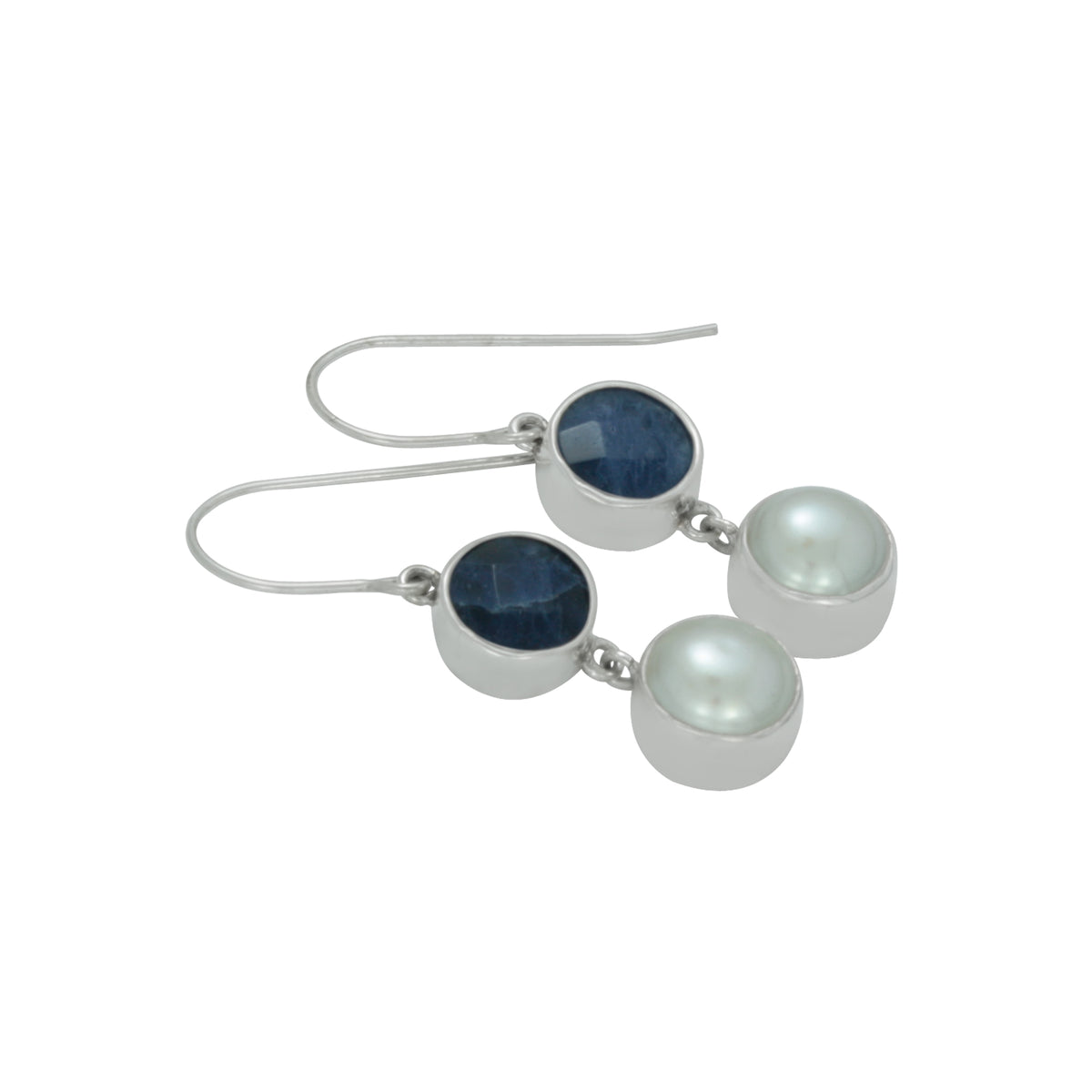Everyday Elegance - Sodolite and Pearl drop Earring!