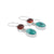 Silver Earring With Round Amber & Oval Turquoise Stone