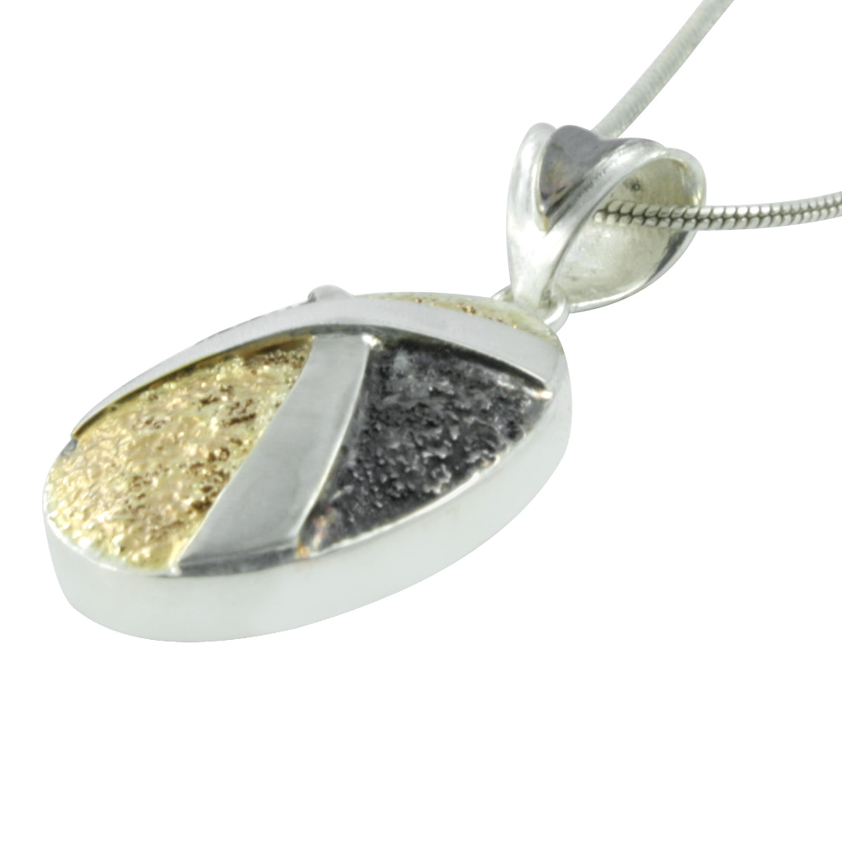 Mixed Metal Textured Pendant