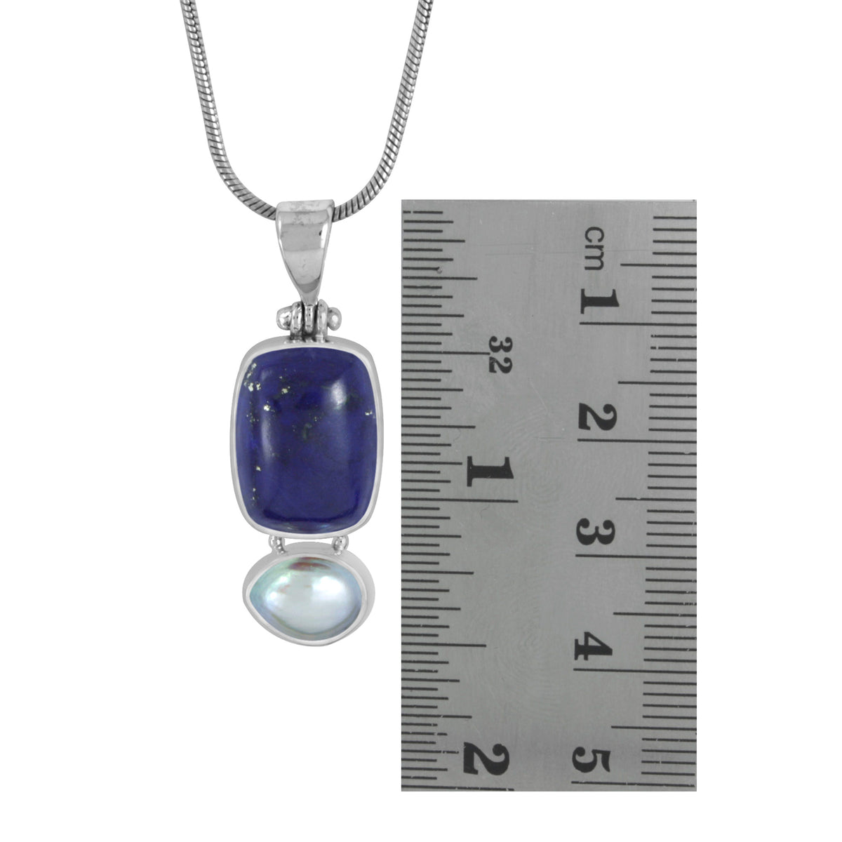 Lapis &amp; Pearl Pendant