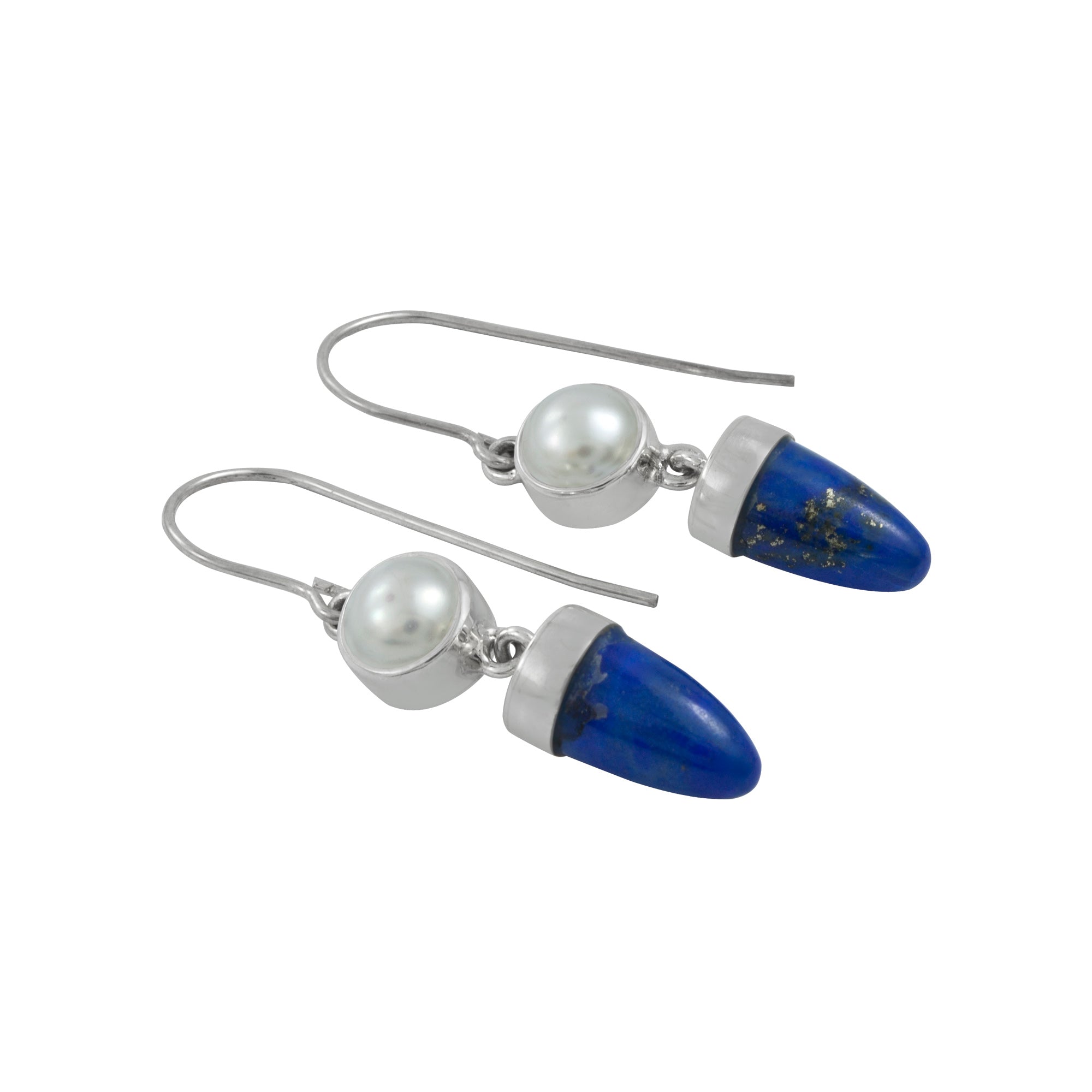 Stunning Simplicity Pearl and Lapis Earring