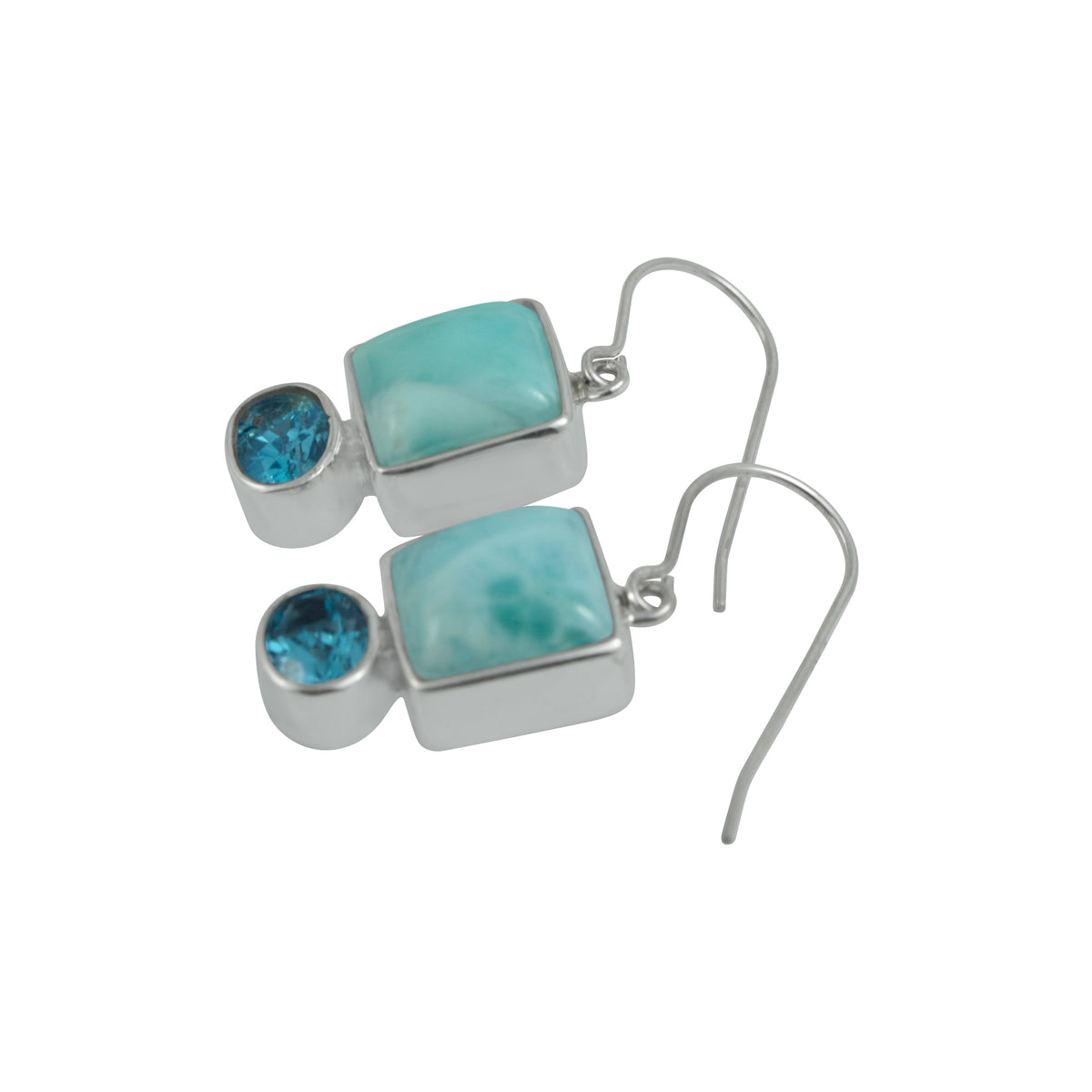 Luscious Larimar and Blue Topaz Earring