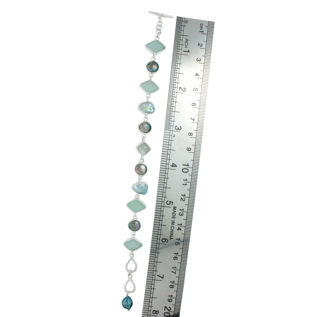 Exqusite Sea Glass &amp; Pearl Bracelet