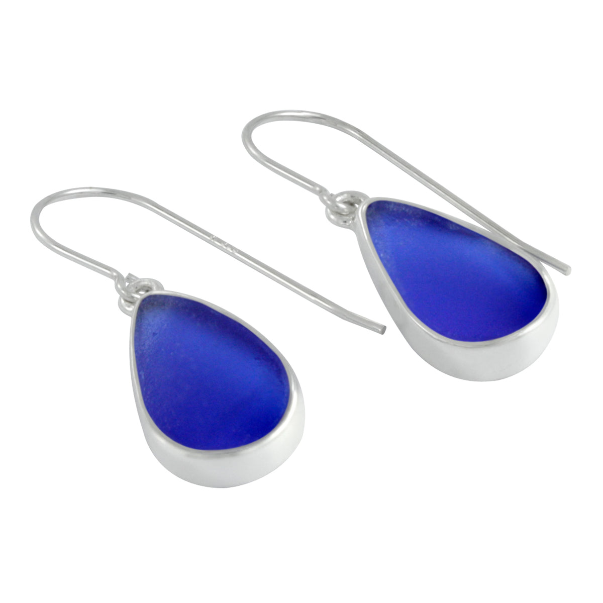 Simple Genuine Sea Glass Drop Earring