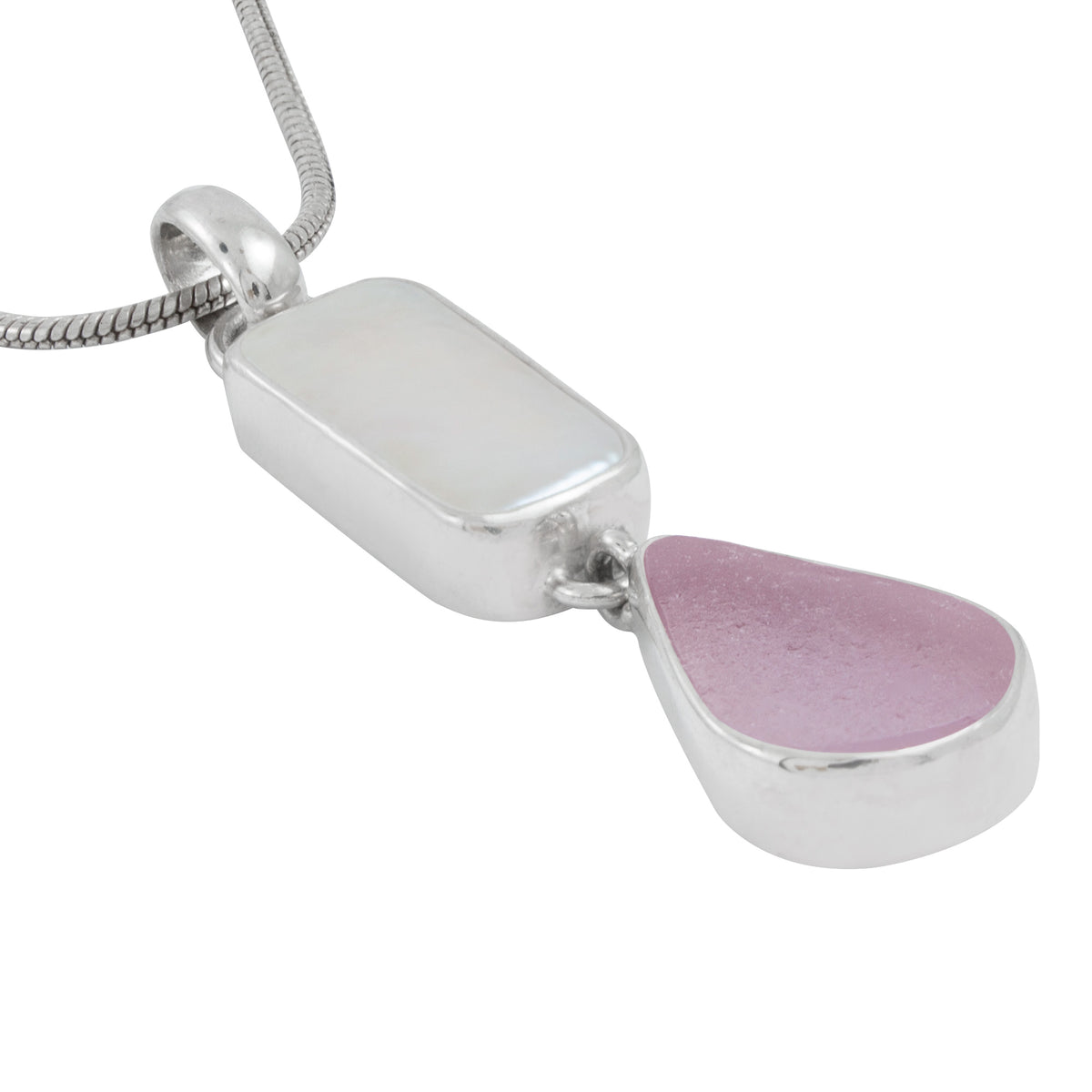 Stunning Pearl and Lavander Seaglass Pendant