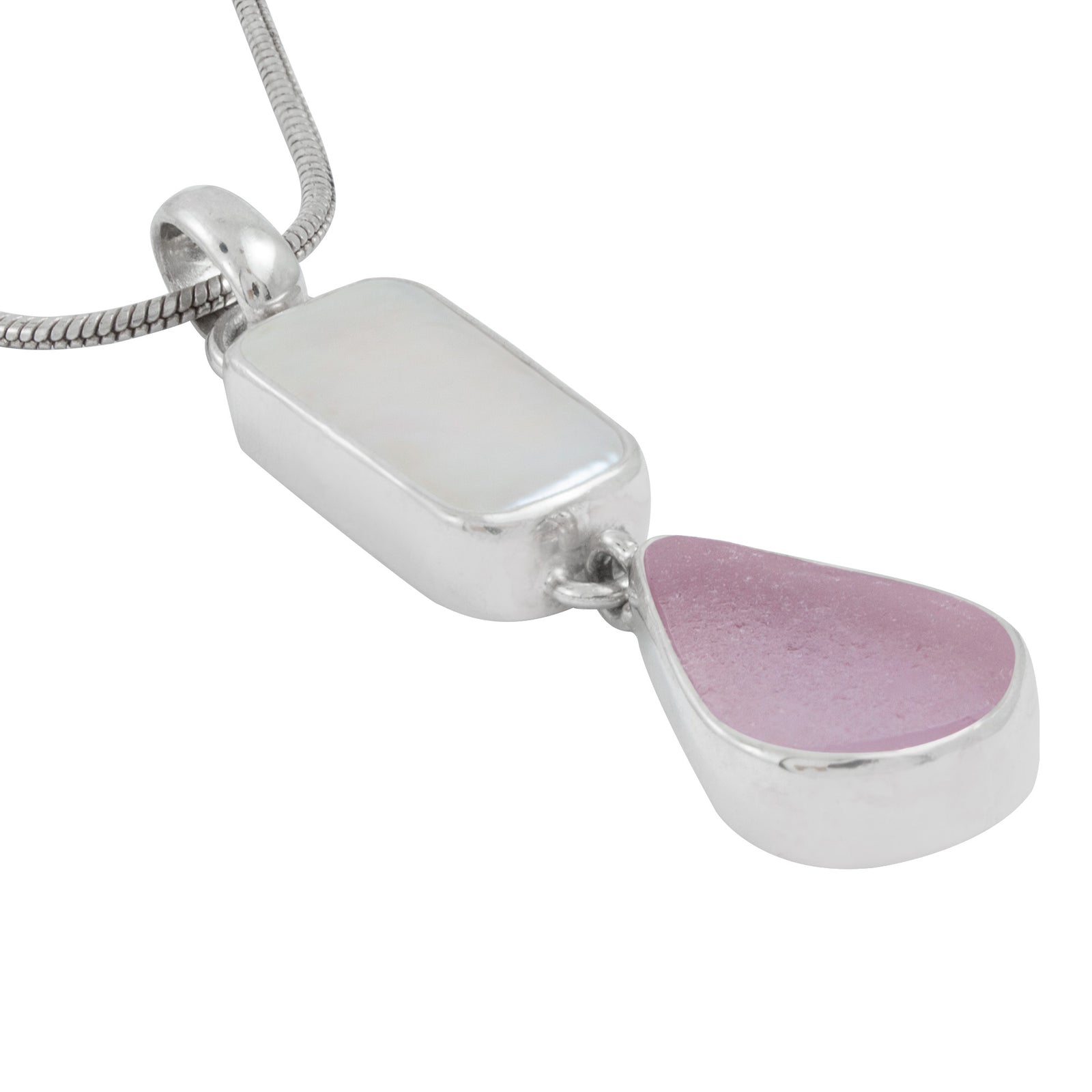 Stunning Pearl and Lavander Seaglass Pendant