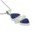 Silver Pendant With 2 Lapis Tri Angle And Pearl Biwa