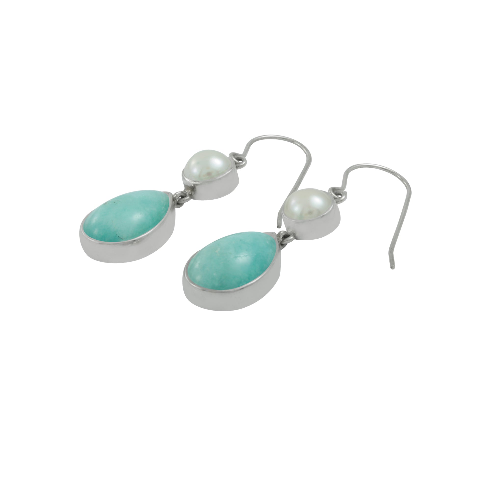 Simple & Elegant Amazonite Pearl Earrings