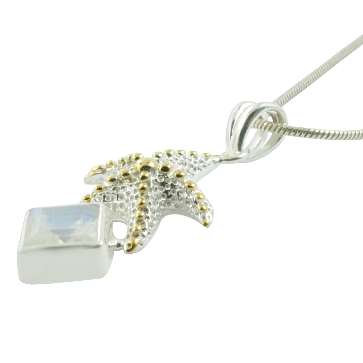 Starfish &amp; Rainbow Moonstone Pendant