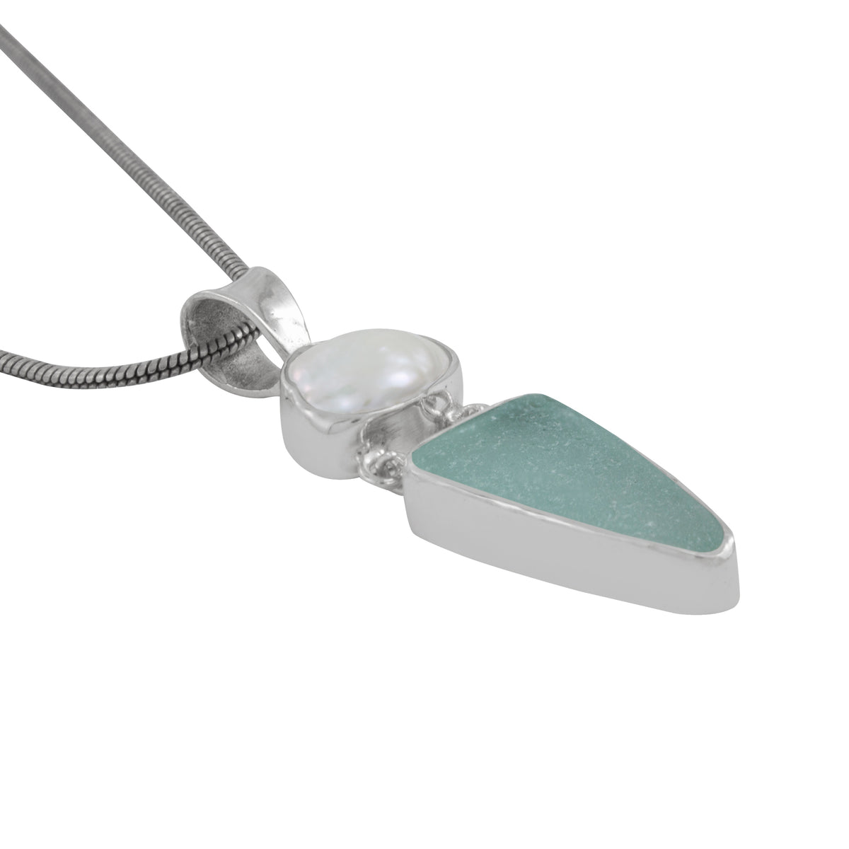 Beautiful Seaglass and Pearl Pendant