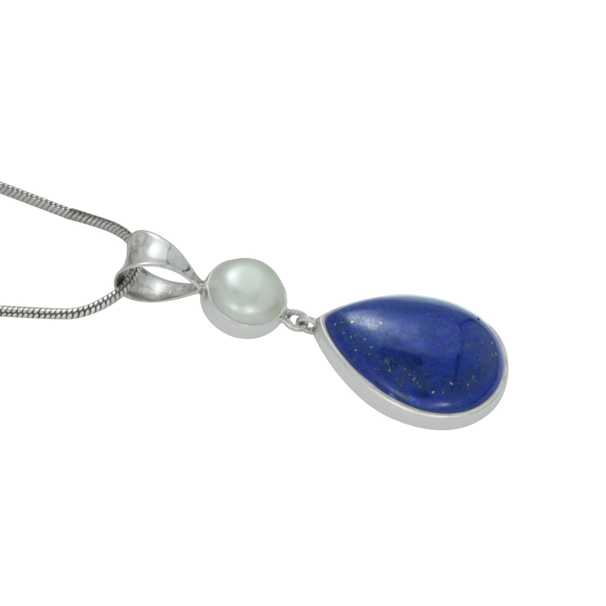 Gorgeous Pearl Lapis Pendant