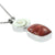 Silver Pendant with  Round Shell piral & Rectangle Coral