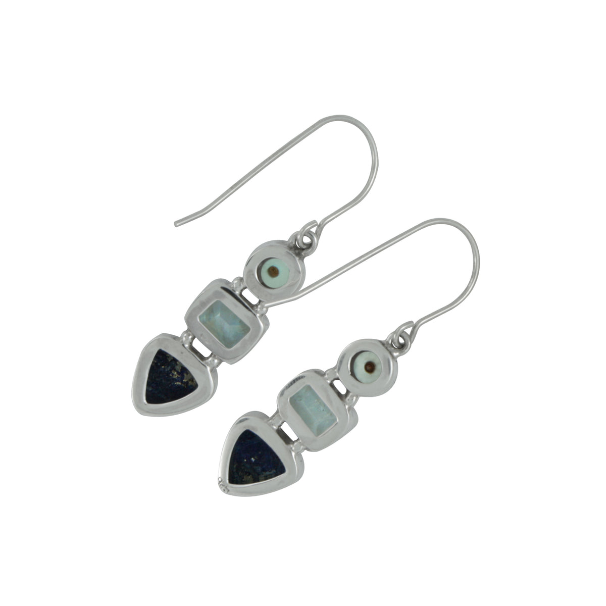 Elegant  Rainbow Moonstone, Lapis and pearl earring