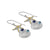 Silver Earring Sea Shell Component With Blue Topaz Oval And Iolite Round