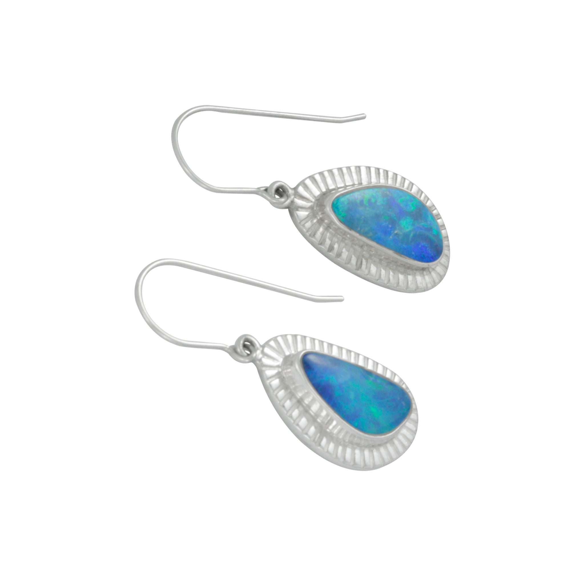 Gorgeous Opal And Silver Drop Earrings