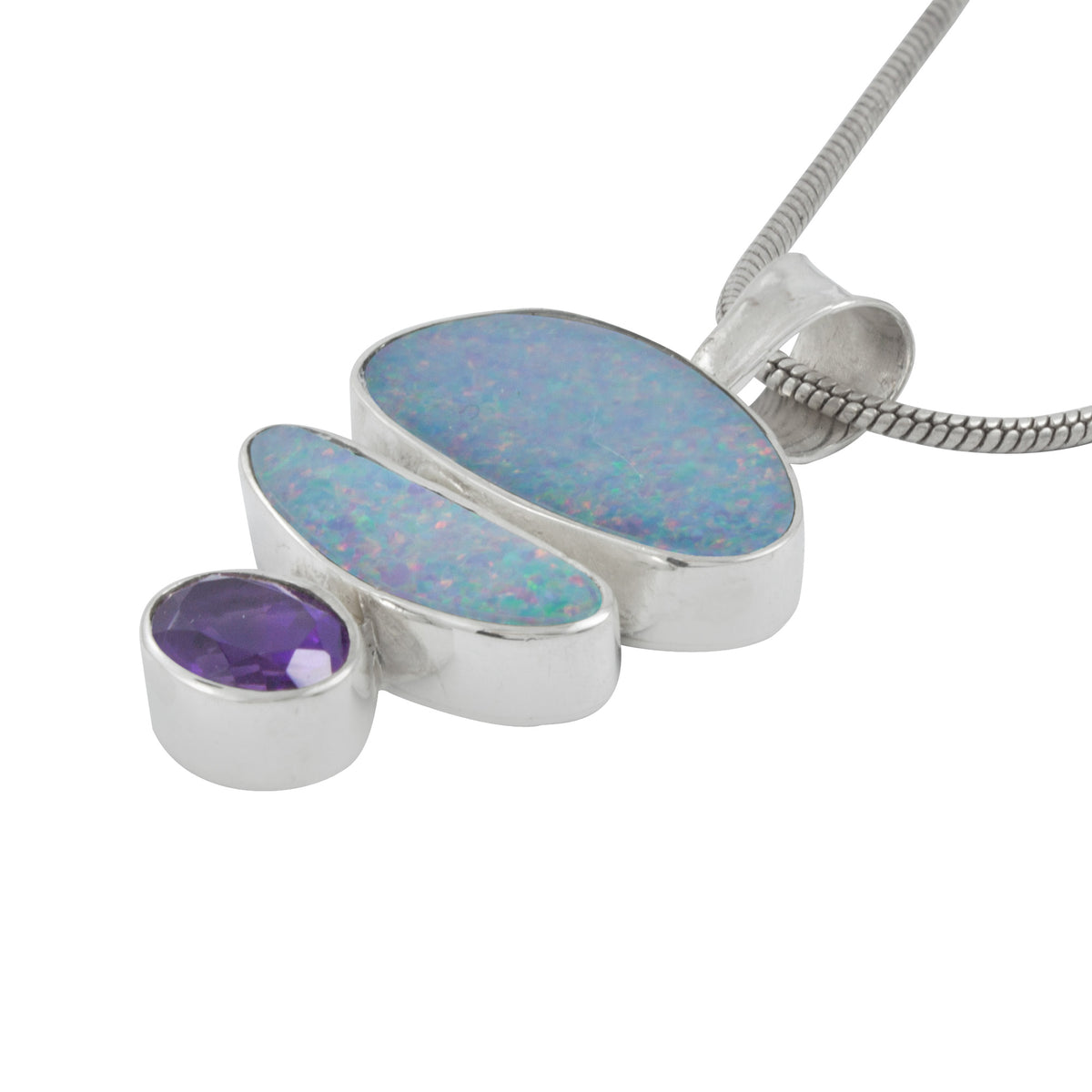 Gorgeous Opal Pendant with Blue Topaz