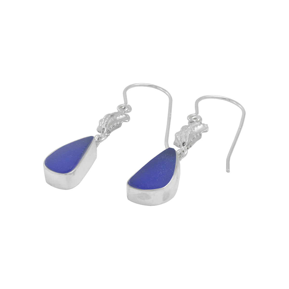 Charming Sea Glass Earring with Sea Shell