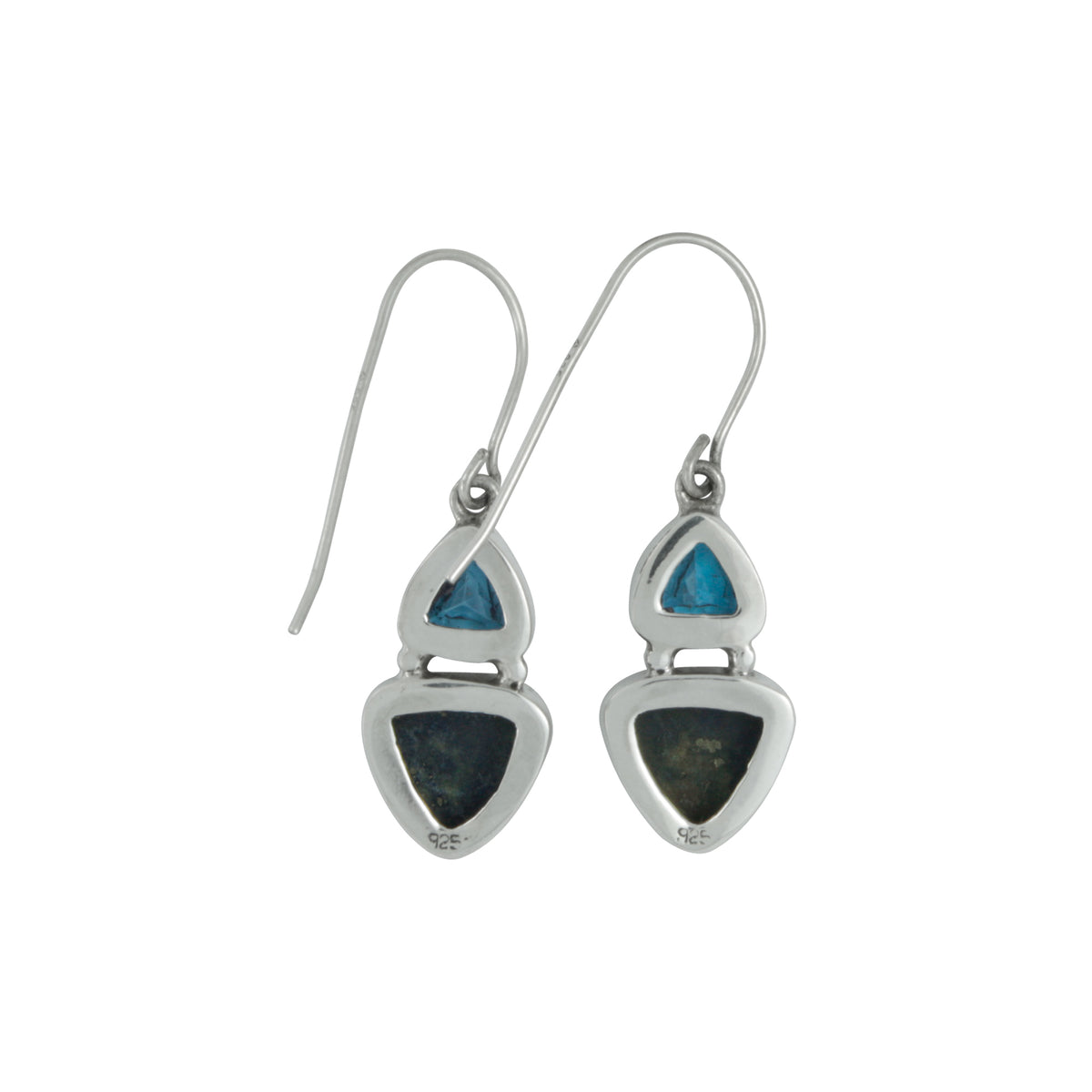 Silver Earring With Blue Topaz &amp; Lapis