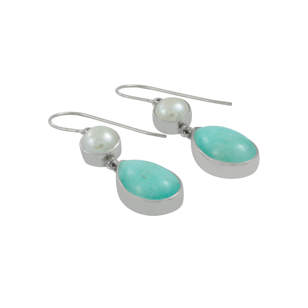 Simple &amp; Elegant Amazonite Pearl Earrings