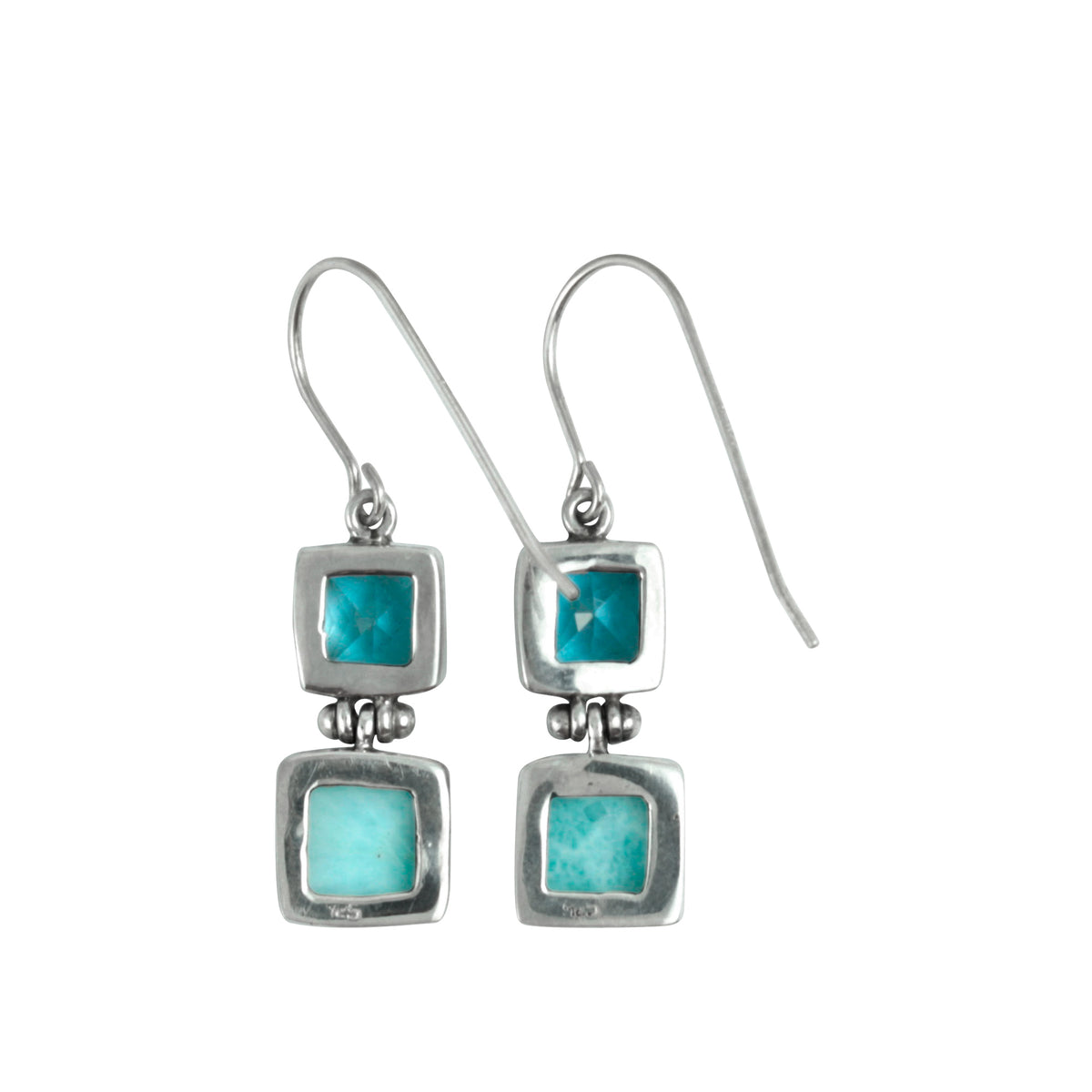 Stunning London Blue Topaz and Larimar silver earring