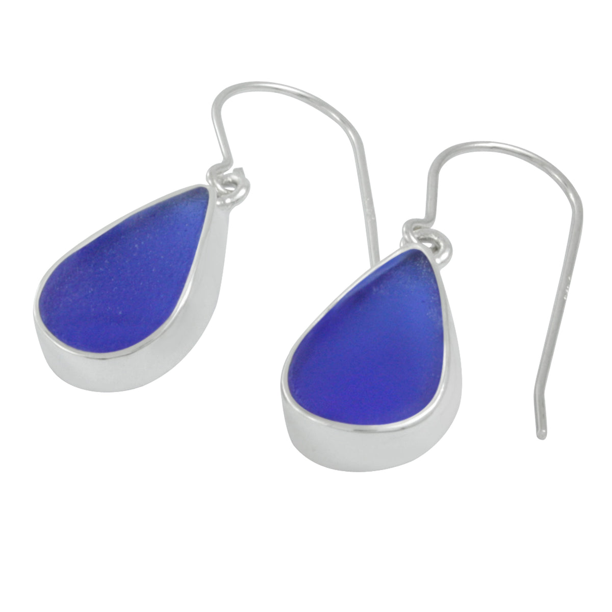 Simple Genuine Sea Glass Drop Earring