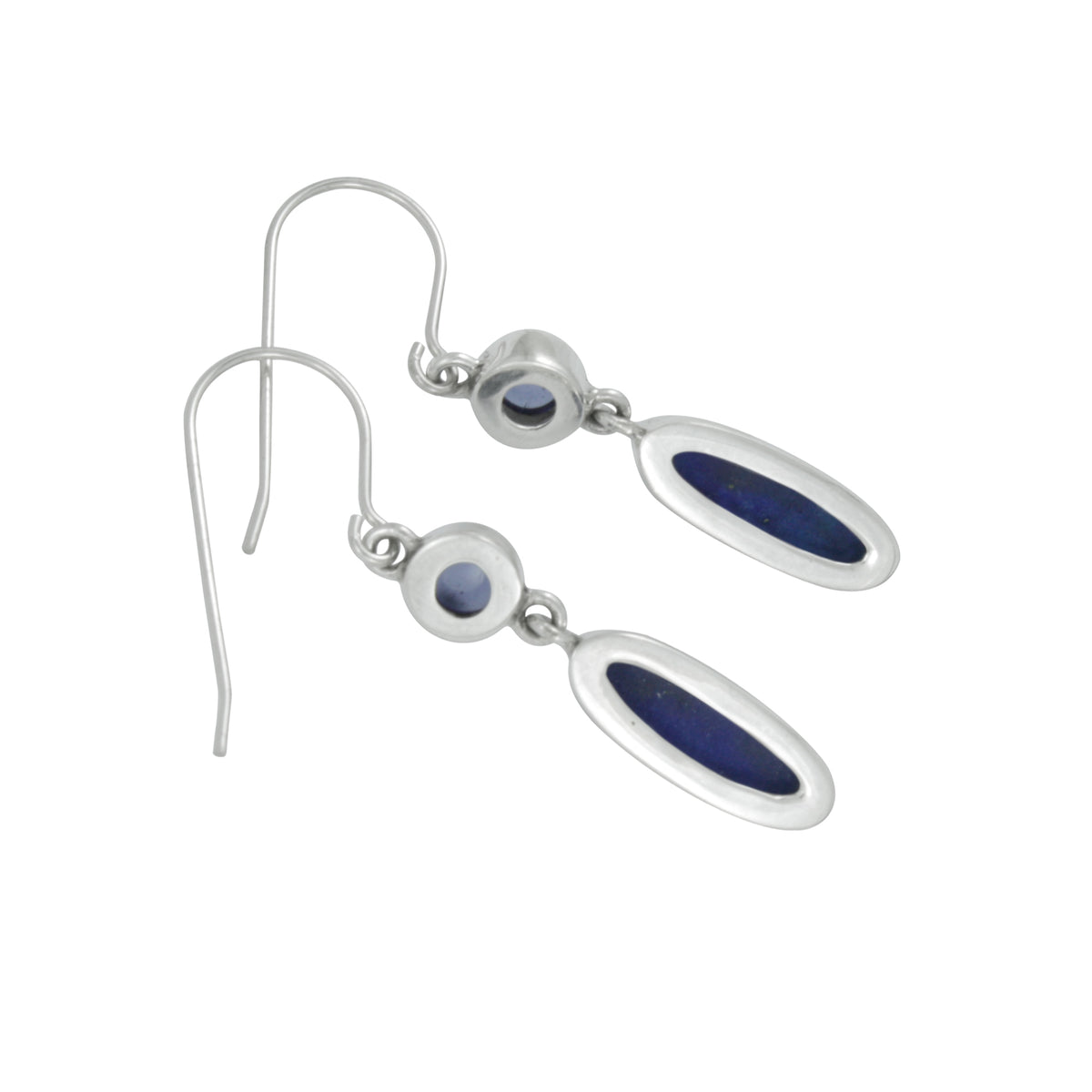 Simple yet Elegant Iolite And Lapis Silver Earrings.