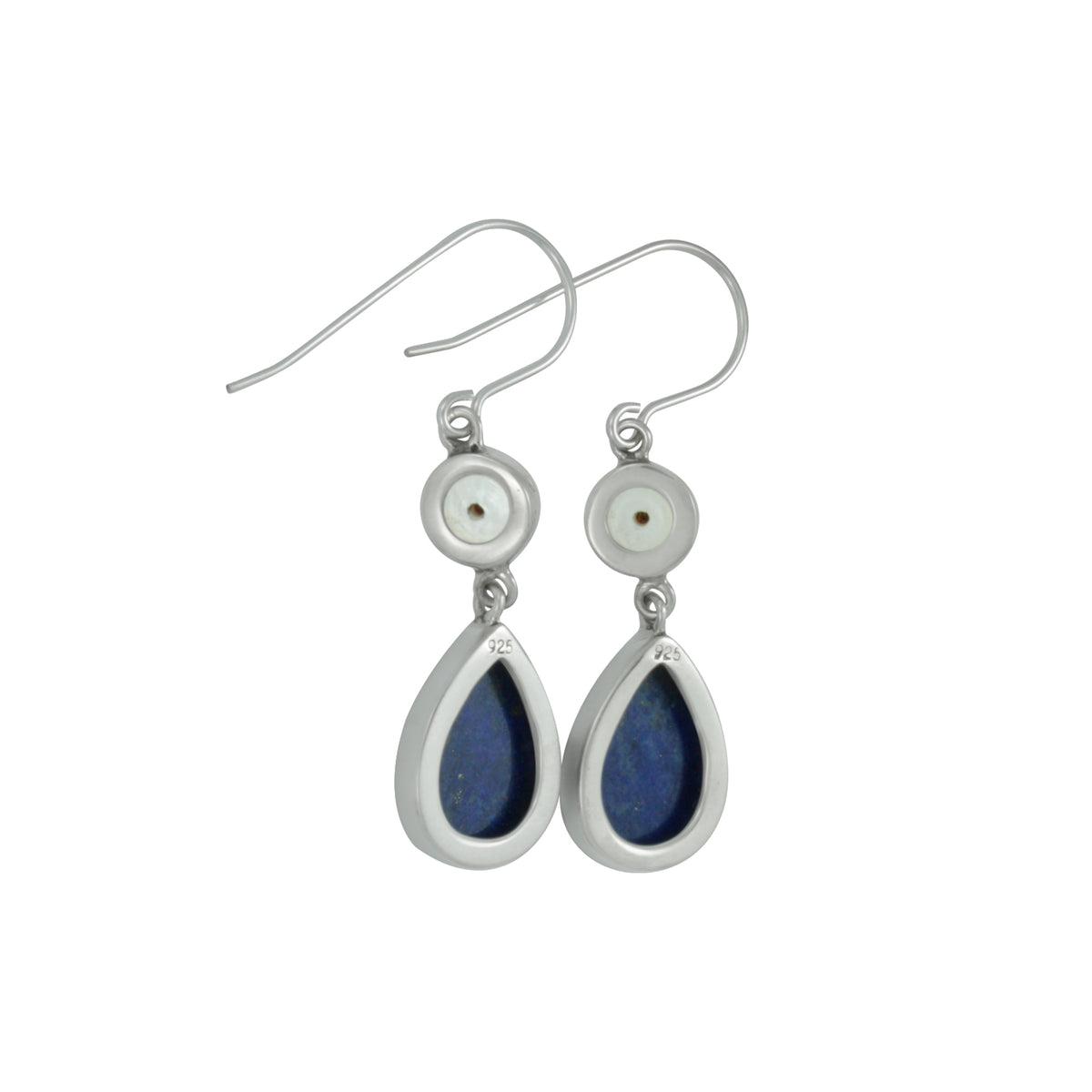 Pearl and Lapis Silver Earring- Great summer colors!!